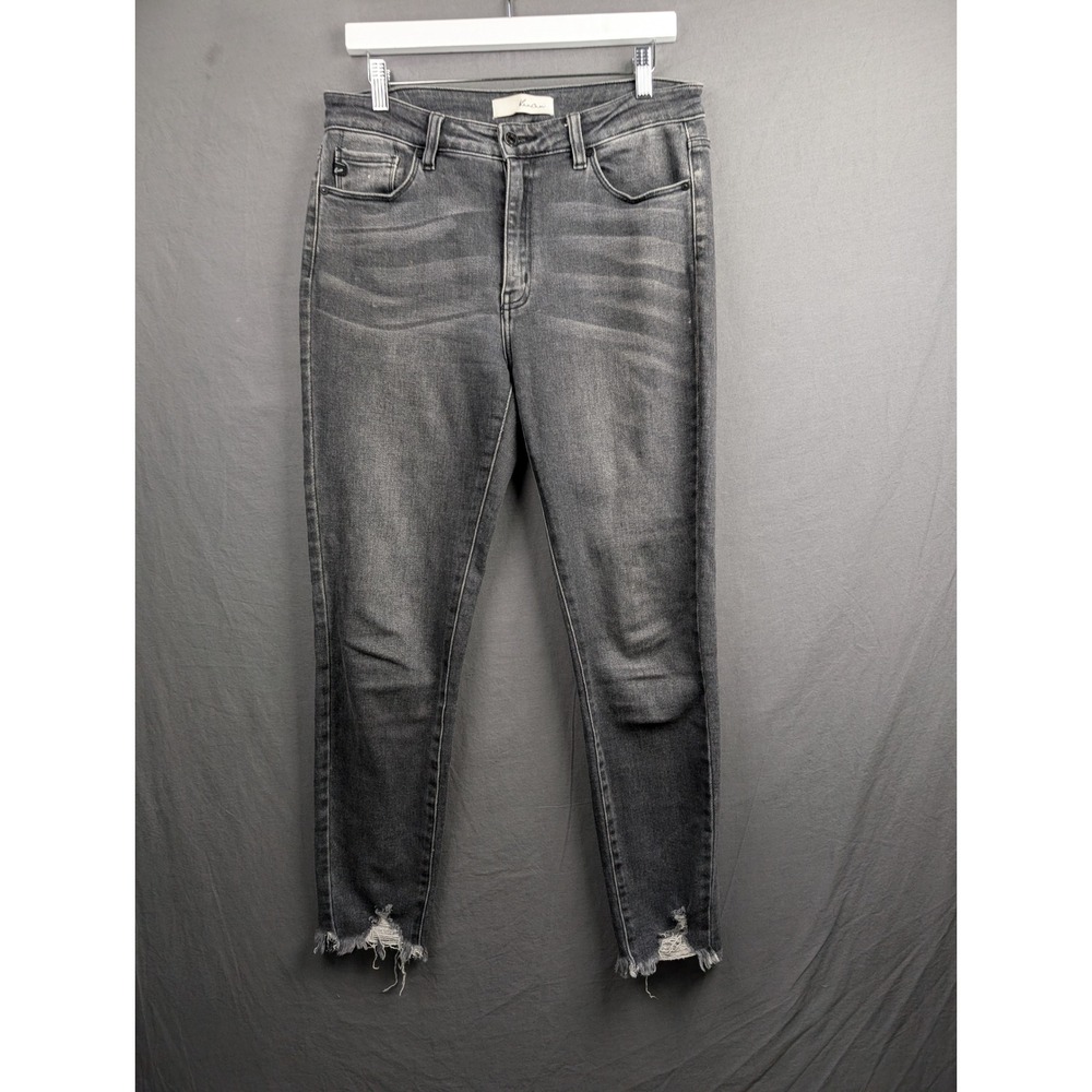 KanCan Women's High Rise Distressed Ankle Skinny Jeans Gray Size 11/29